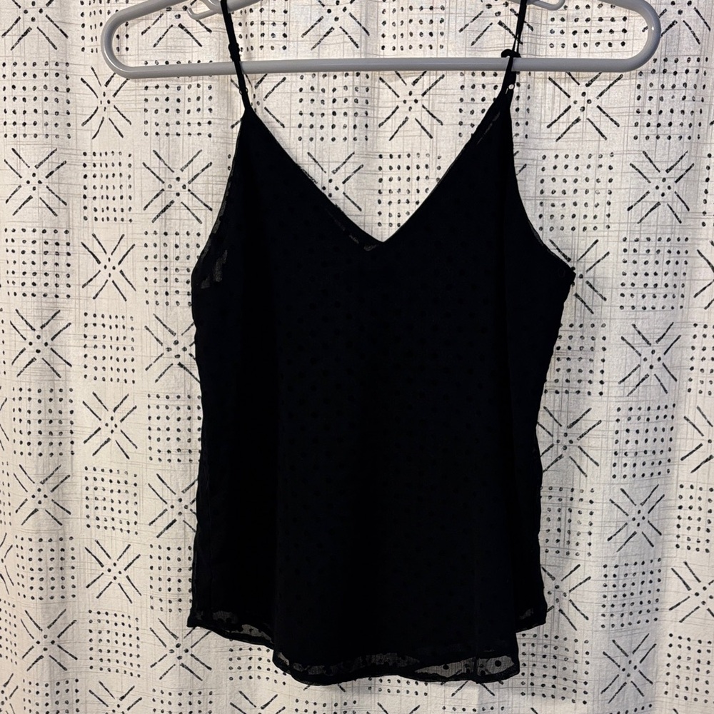 Black Polka Dot PatternV Neck Cami Blouse